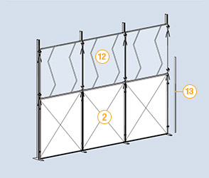 Aufbauschema Industrietrennwand MHF