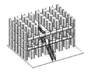 Skizze mehrgeschossige Regalanlage